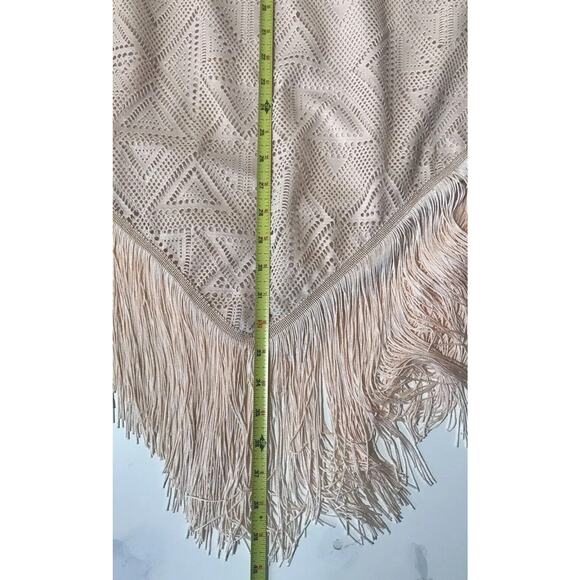 Charleston Long Fringe Gatsby Dress Step in Style Lace Beige Lines Small - Picture 6 of 14